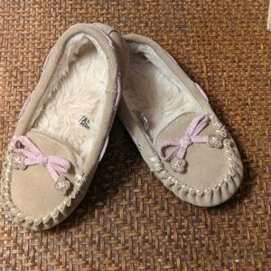 Little girls suede with faux fur lining